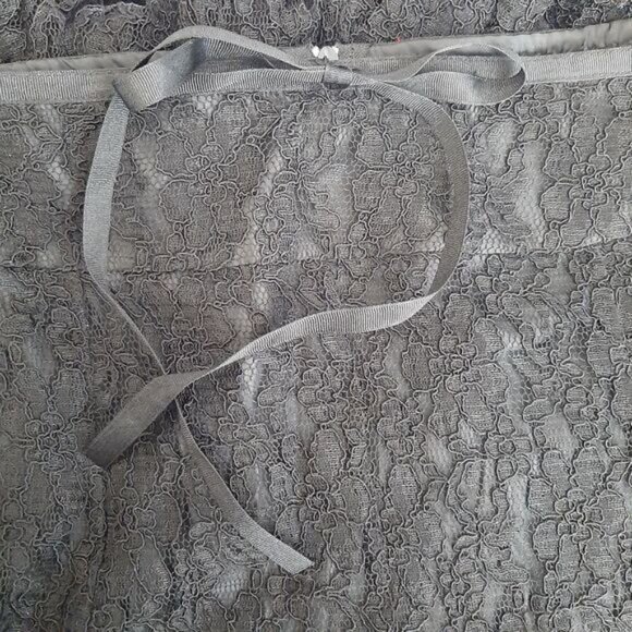 MXM / Floral Lace Balloon Hem Knee Length Skirt Black Sz 16 - Picture 11 of 12